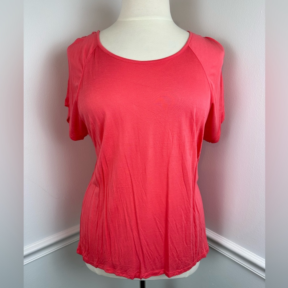 FOREVER 21+ Plus Lightweight Coral Top Open Shoulder NWT | Size 2X